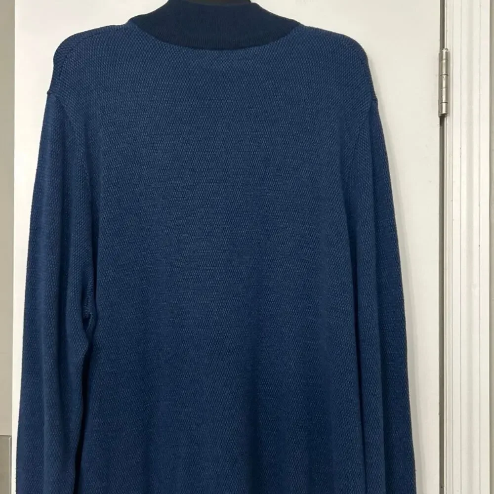 Vineyard Vines XXL Wool Blend Quarter Zip Sweater Navy Hamilton Pullover Preppy